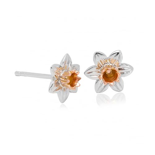 Silver daffodil deals earrings