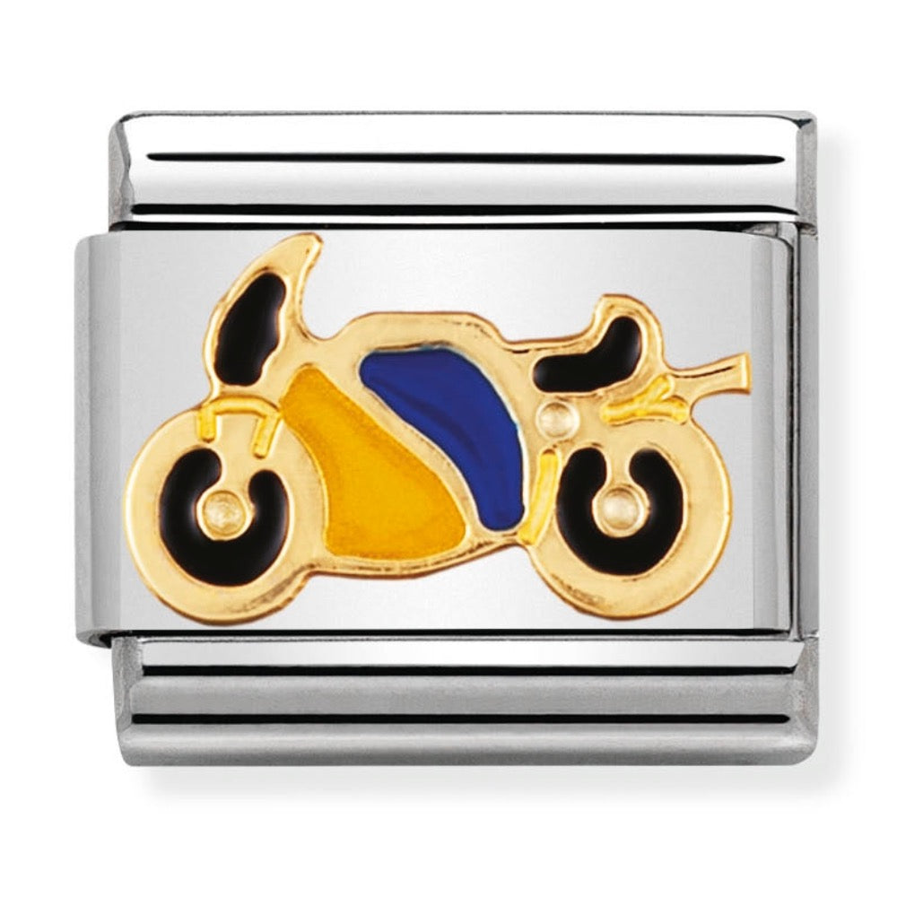 Classic Gold  Enamel Motorbike