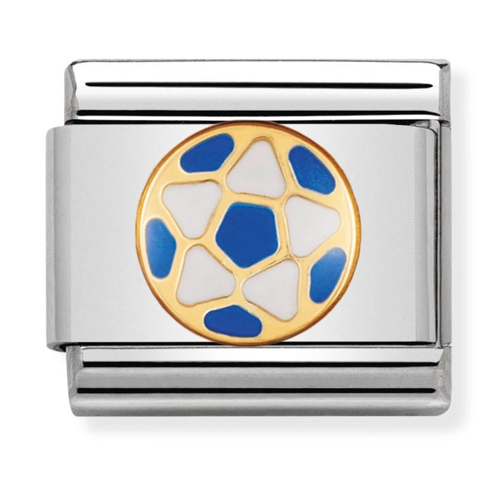 Classic Gold Blue  Enamel Football