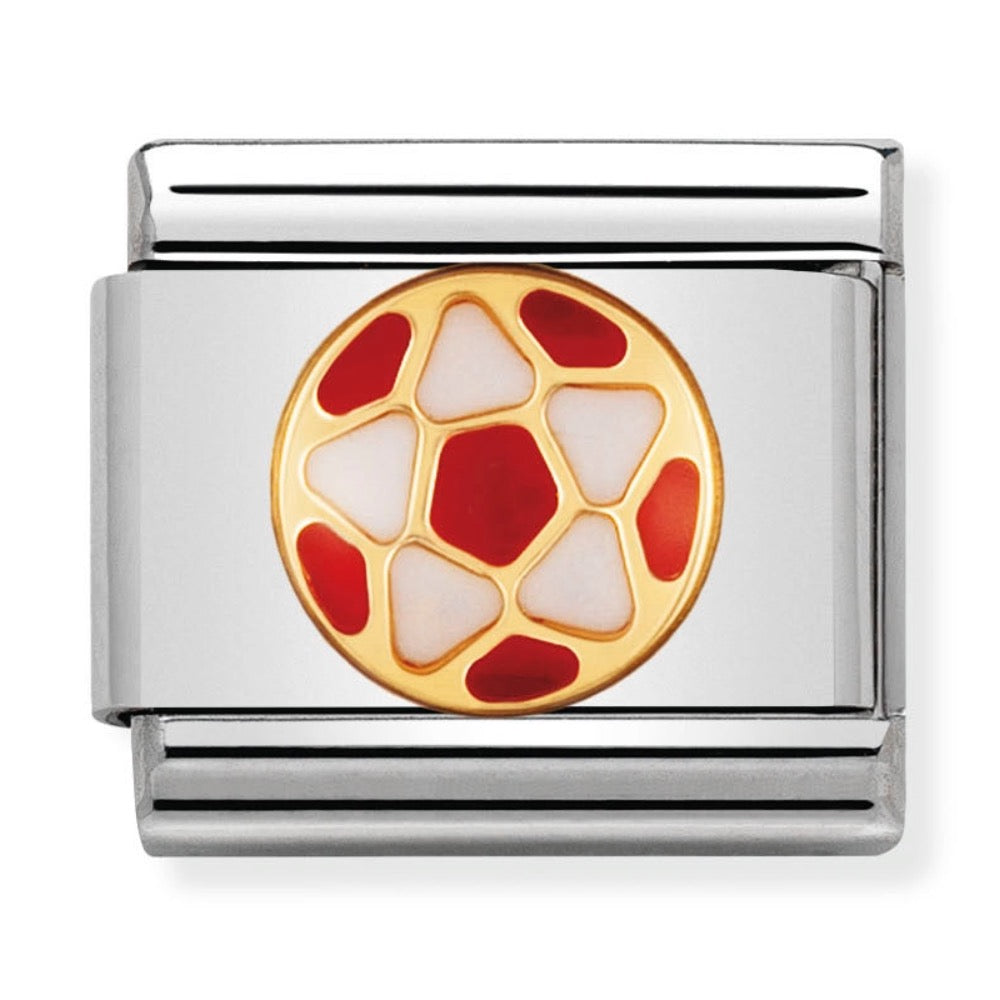 Classic Gold Red Enamel Football