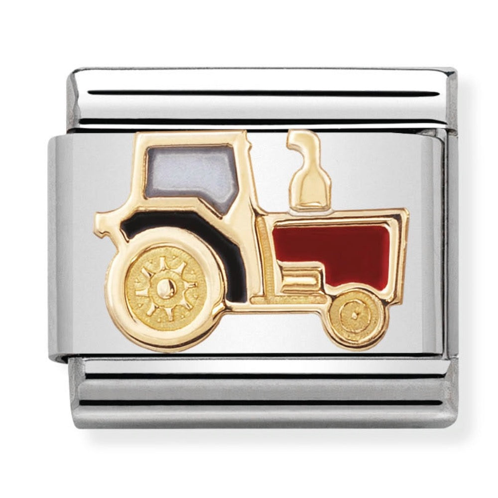 Classic Gold  Enamel Tractor