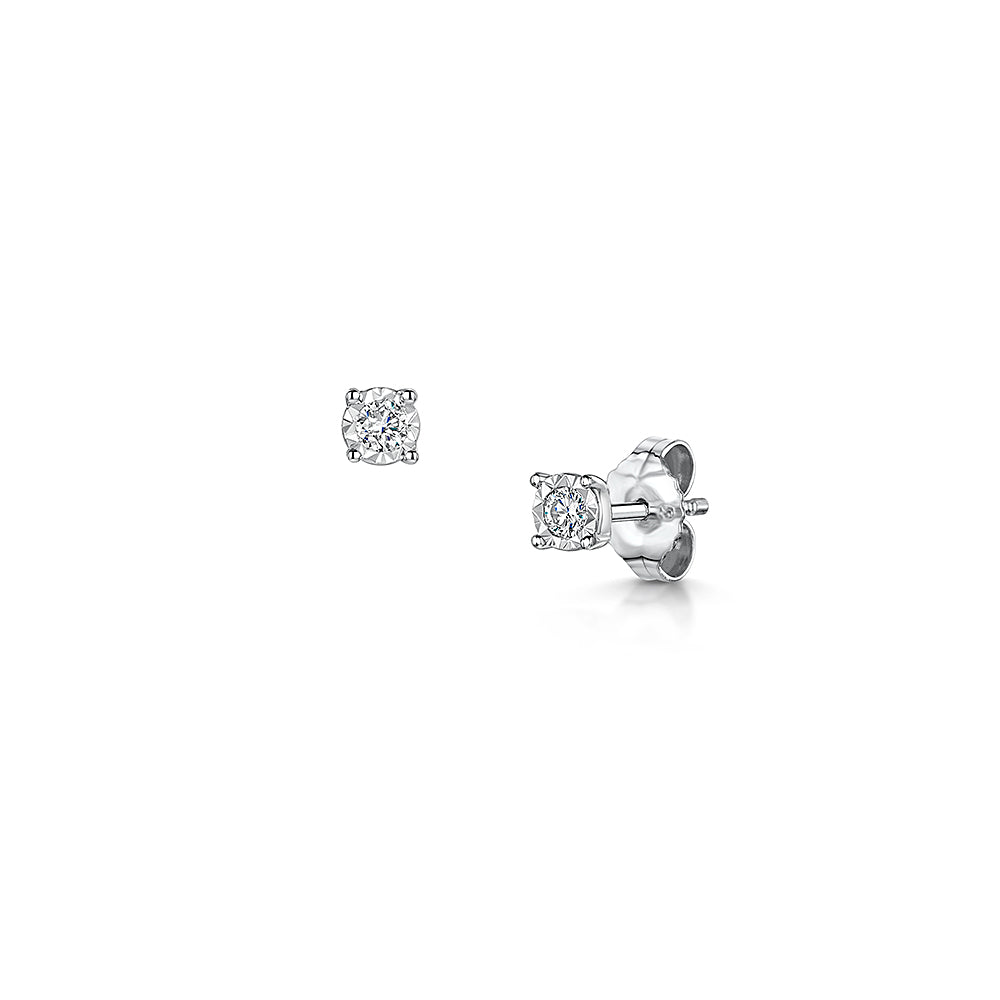 Diamond Illusion Set Earrings 0.15cts