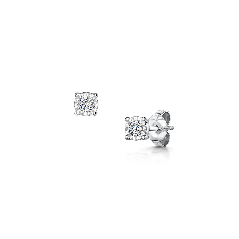 Diamond Illusion Set Earrings 0.20cts