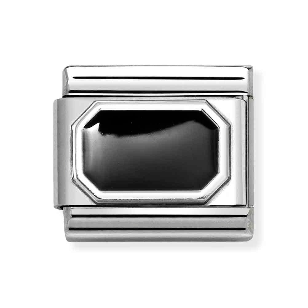 Silvershine Black Stone Charm