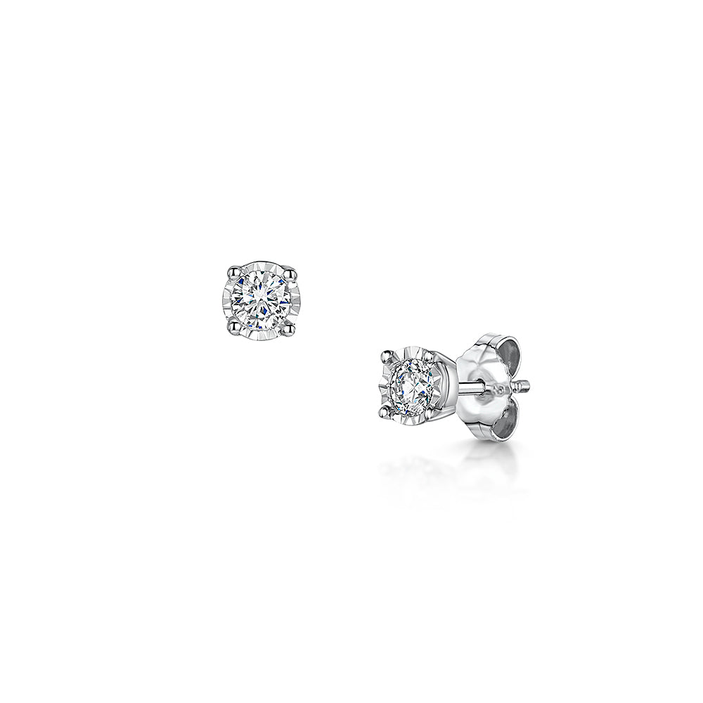 Diamond Illusion Set Earrings 0.25cts