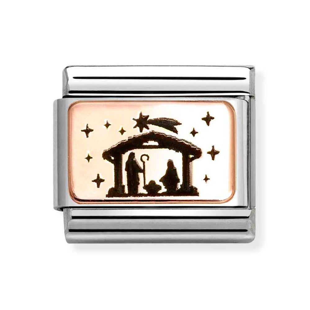 Rose Gold Nativity Charm