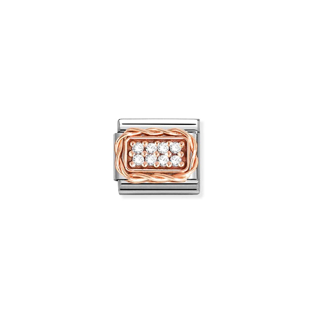 Rose Gold White CZ Charm