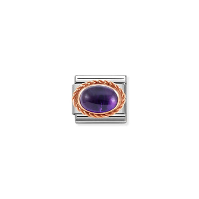 Rose Gold Amethyst Oval Charm