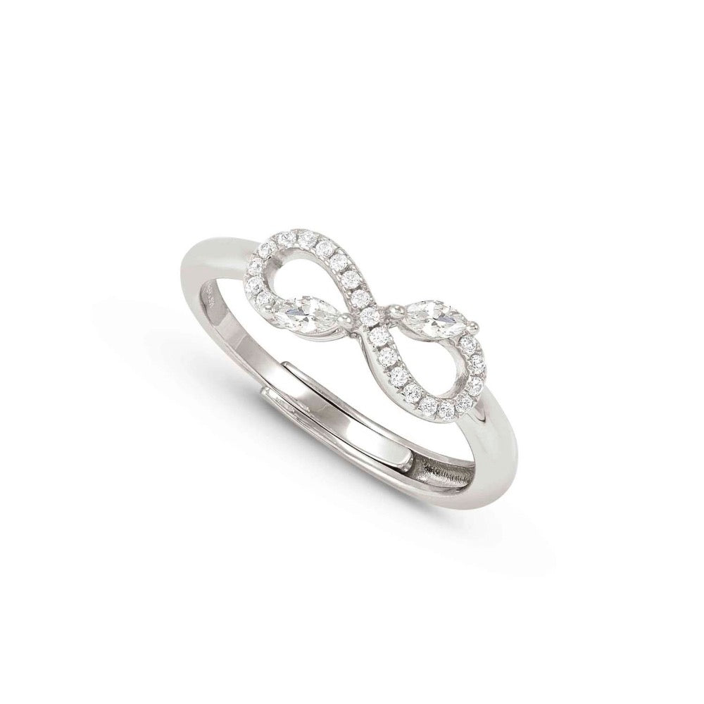 White CZ Infinity Ring Made With Sterling Silver