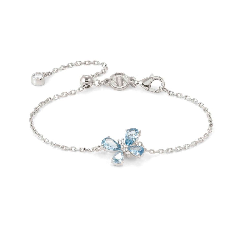 Blue CZ Butterfly Bracelet Sterling silver