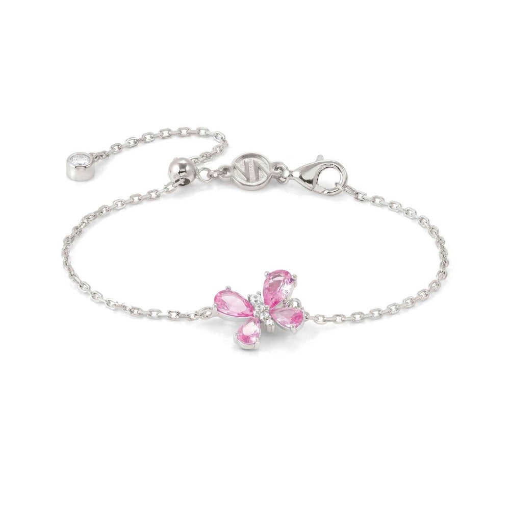 Pink CZ Bow Bracelet Sterling silver