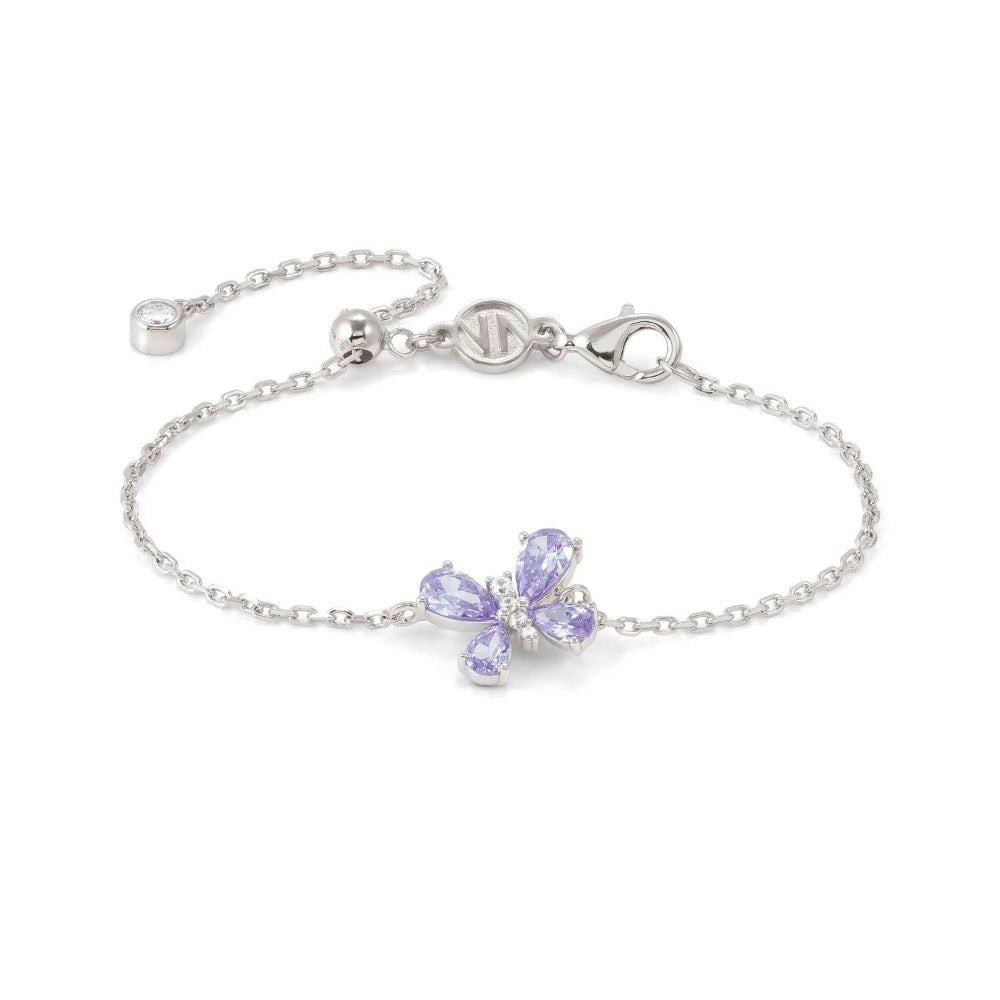 Lilac CZ Butterfly Bracelet Sterling silver