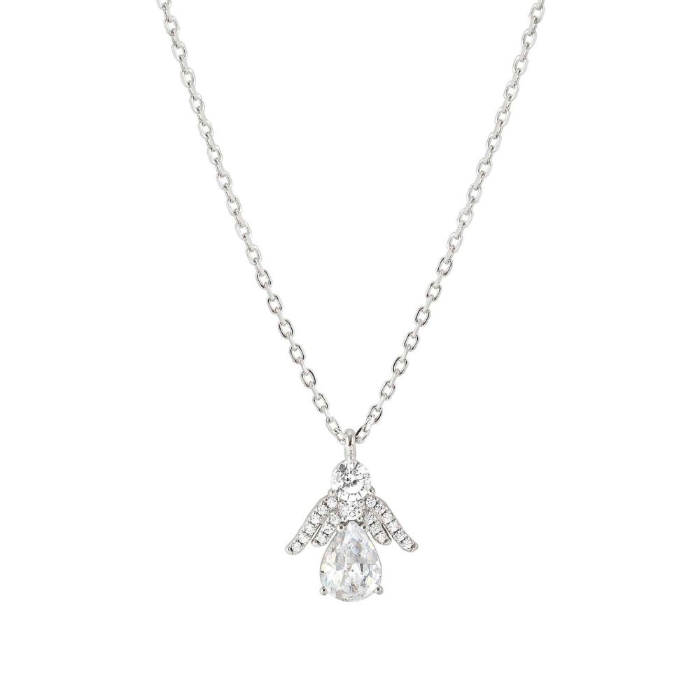 White CZ Angel Necklace Sterling silver