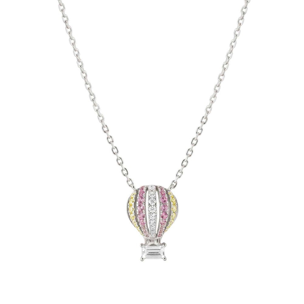 CZ Hot Air Balloon Necklace Sterling silver