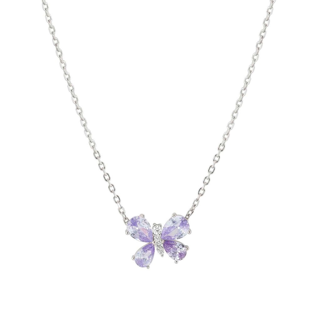 Lilac CZ Butterfly Necklace Sterling silver