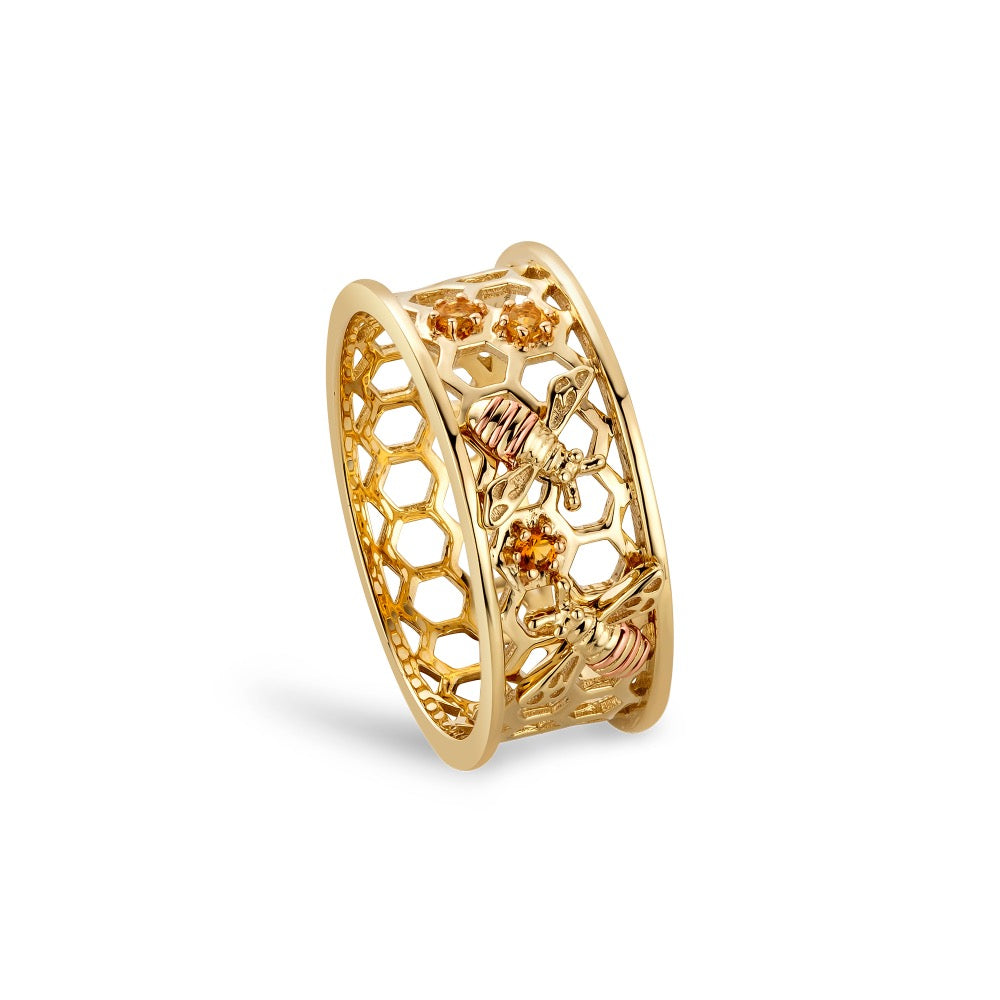 Honey Bee Honeycomb Ring