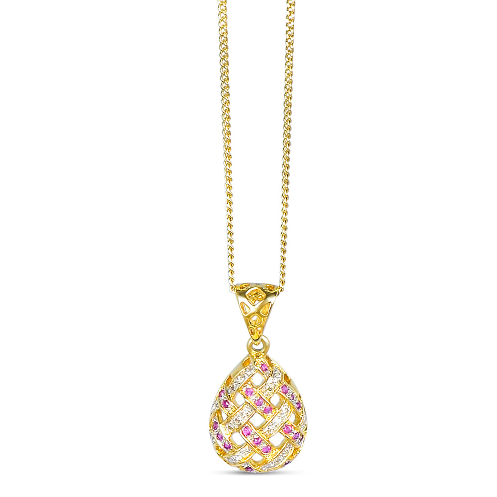 18ct Yellow Gold Ruby & Diamond Pendant N.V. £1495