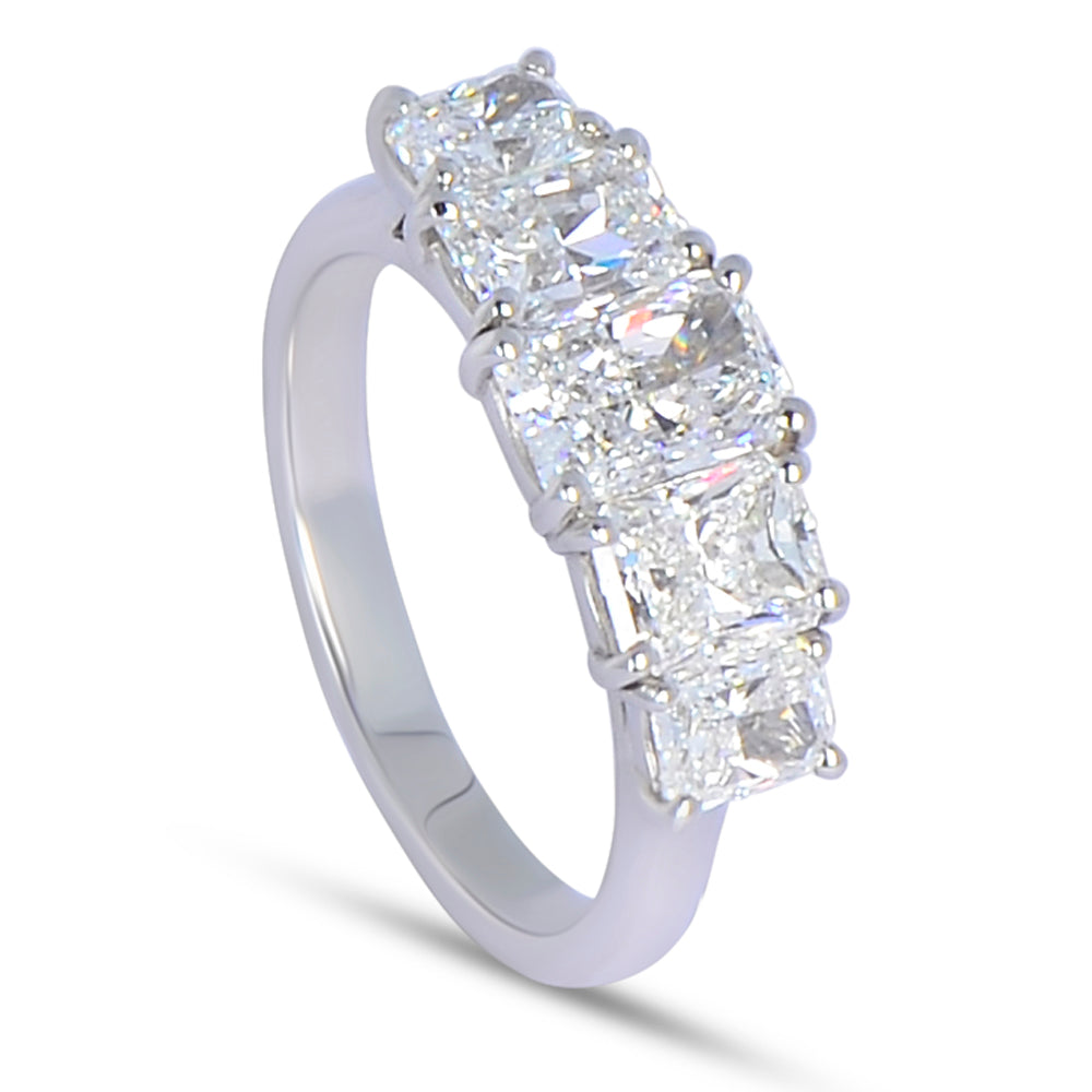 Radiant Cut Diamond 5 stone Ring N.V. £15,600