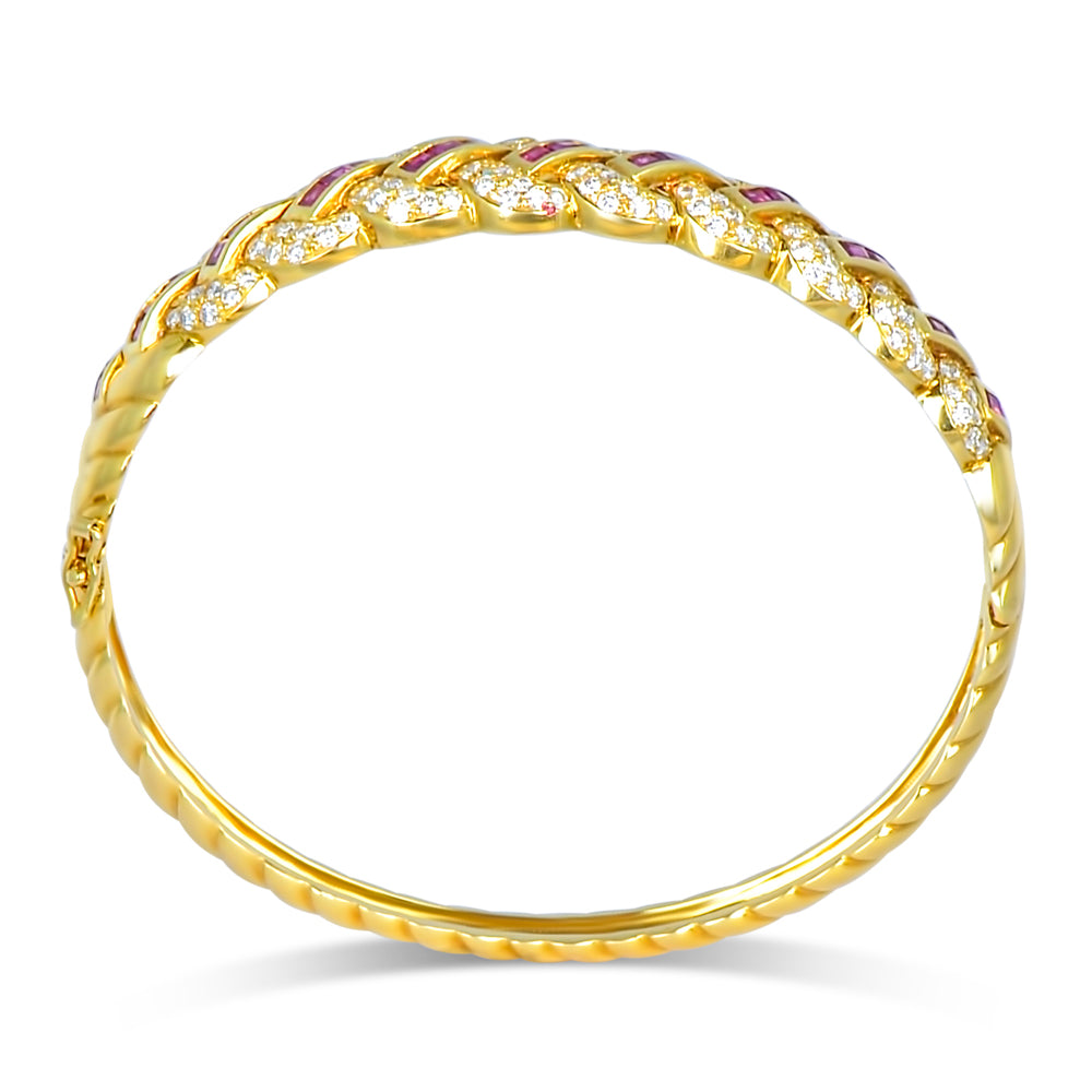 18ct Yellow Gold Ruby & Diamond Bangle N.V. £8000