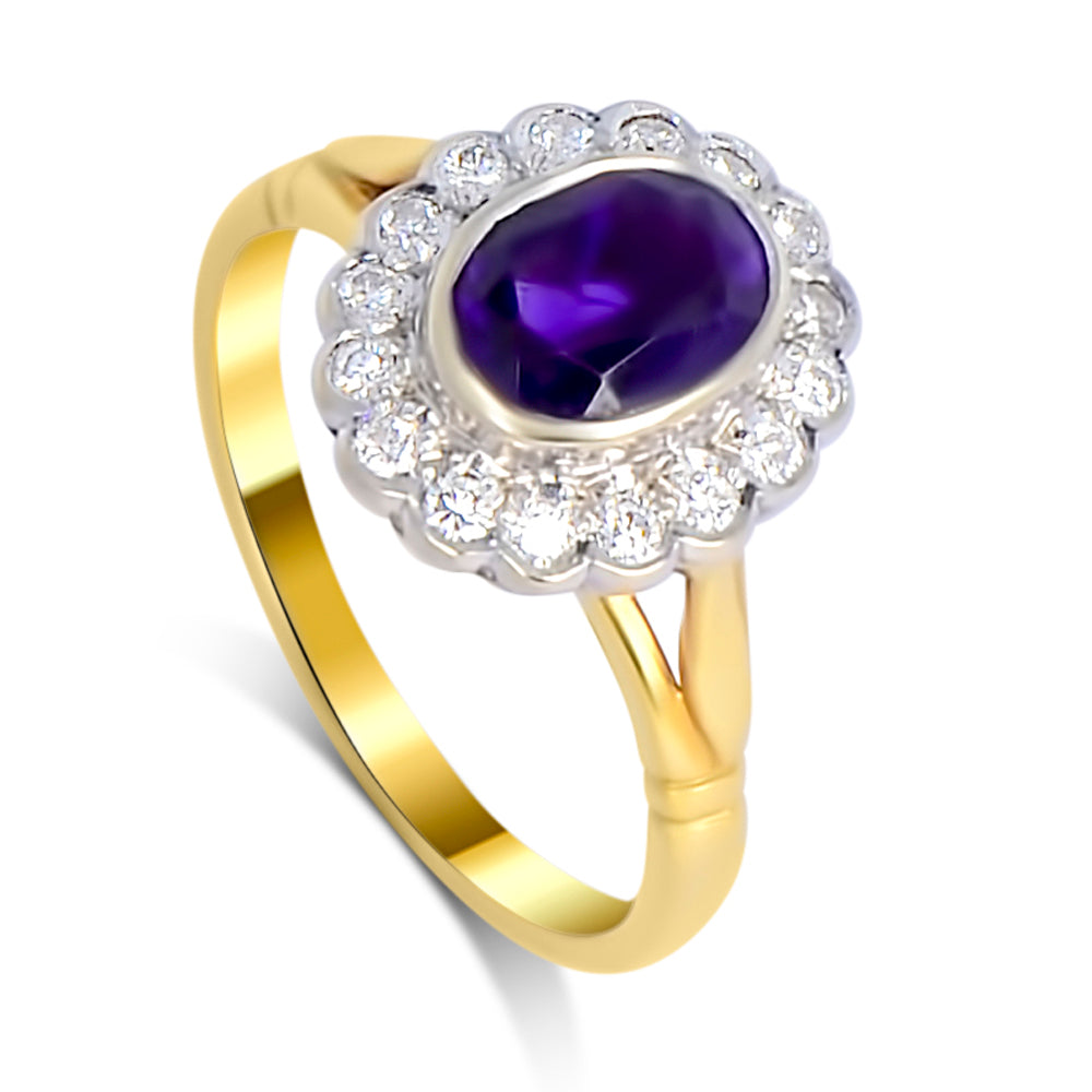 18ct Amethyst & Diamond Ring N.V. £1300