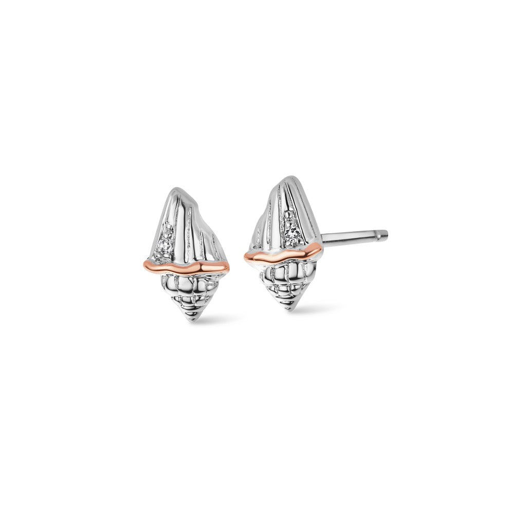 Sounds of the Sea Silver Stud Earrings