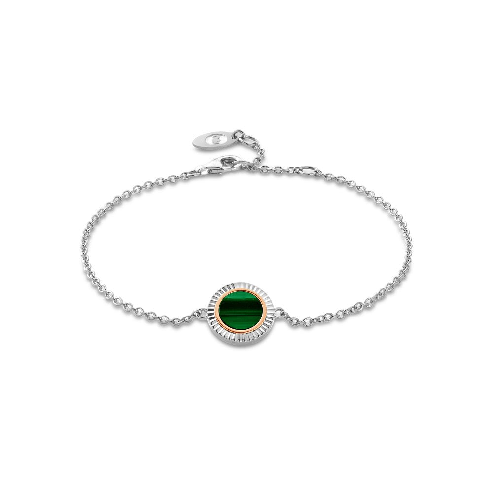 Reflections of Padarn Silver and Malachite Bracelet