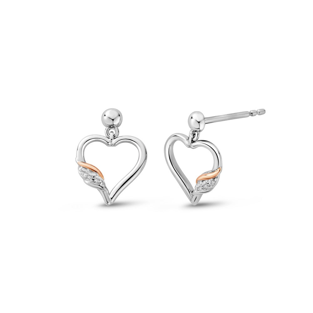 Past Present Future® Heart Silver Earrings