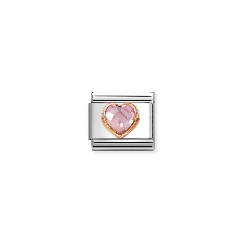 Rose Gold Pink Heart Charm