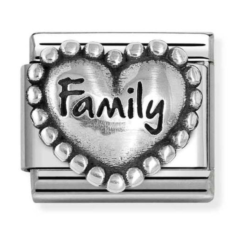 Silvershine Heart Family Charm