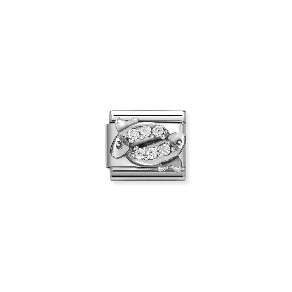 Silvershine CZ Pisces Charm