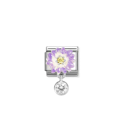 Silvershine Drop Purple CZ Charm