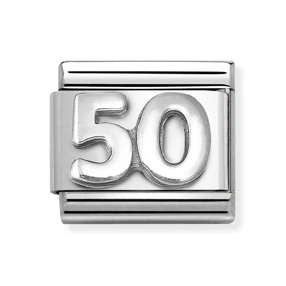 Silvershine "50" Charm